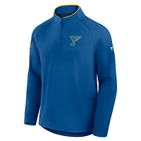 Pull d'entraînement à quart de zip Fanatics Blue Authentic Pro Rink des Blues Saint-Louis pour homme