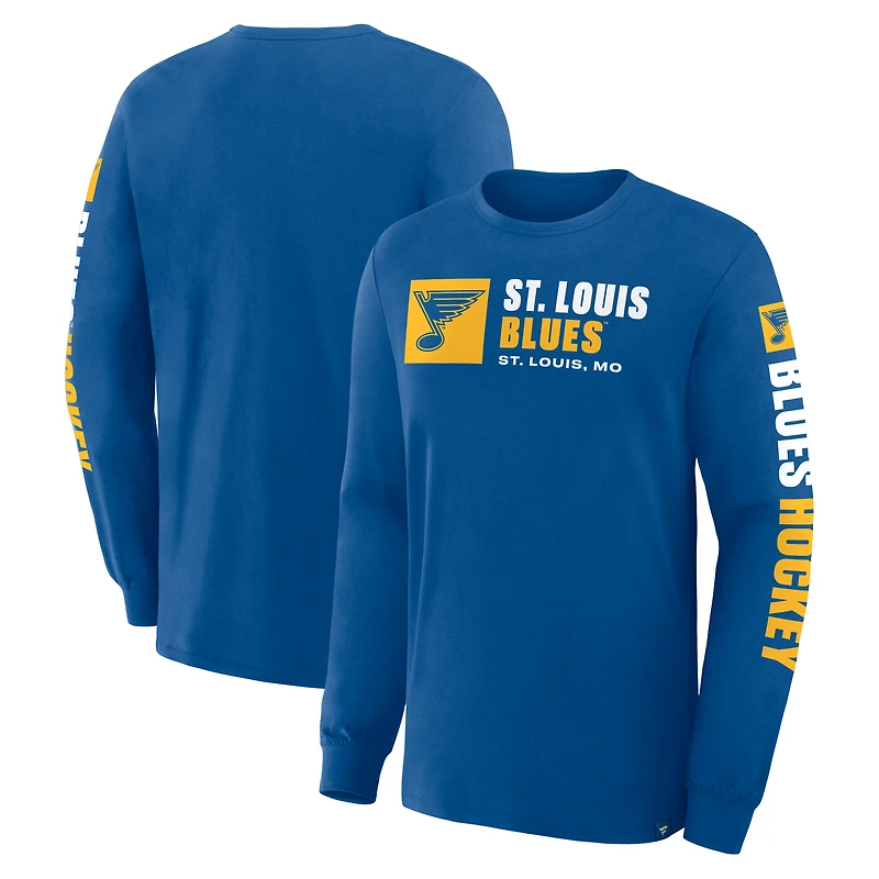 Men's Fanatics Blue St. Louis Blues Goal Crease Legacy Long Sleeve T-Shirt