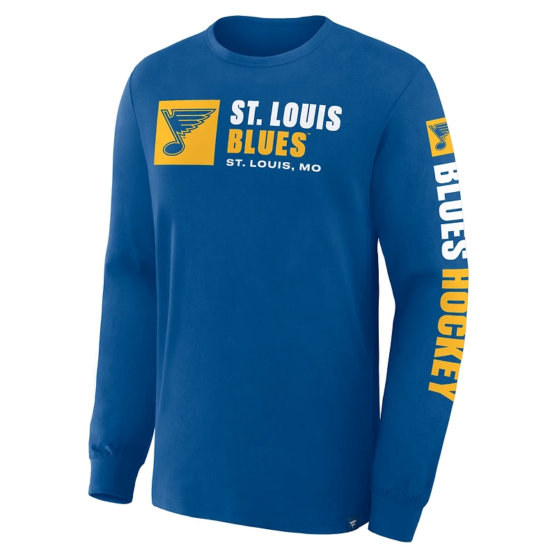Men's Fanatics Blue St. Louis Blues Goal Crease Legacy Long Sleeve T-Shirt