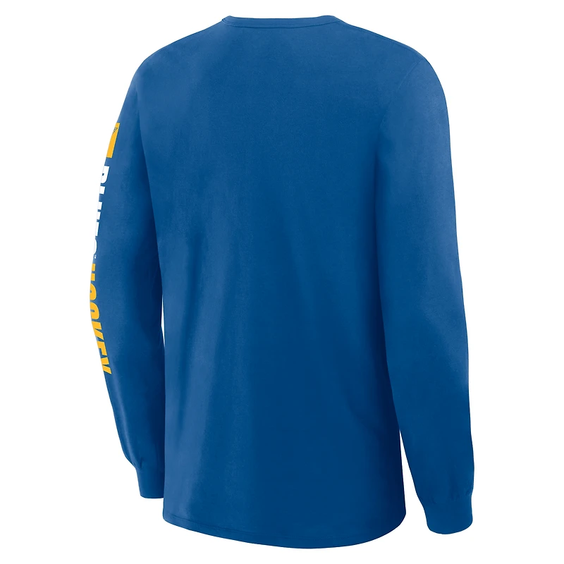 Men's Fanatics Blue St. Louis Blues Goal Crease Legacy Long Sleeve T-Shirt