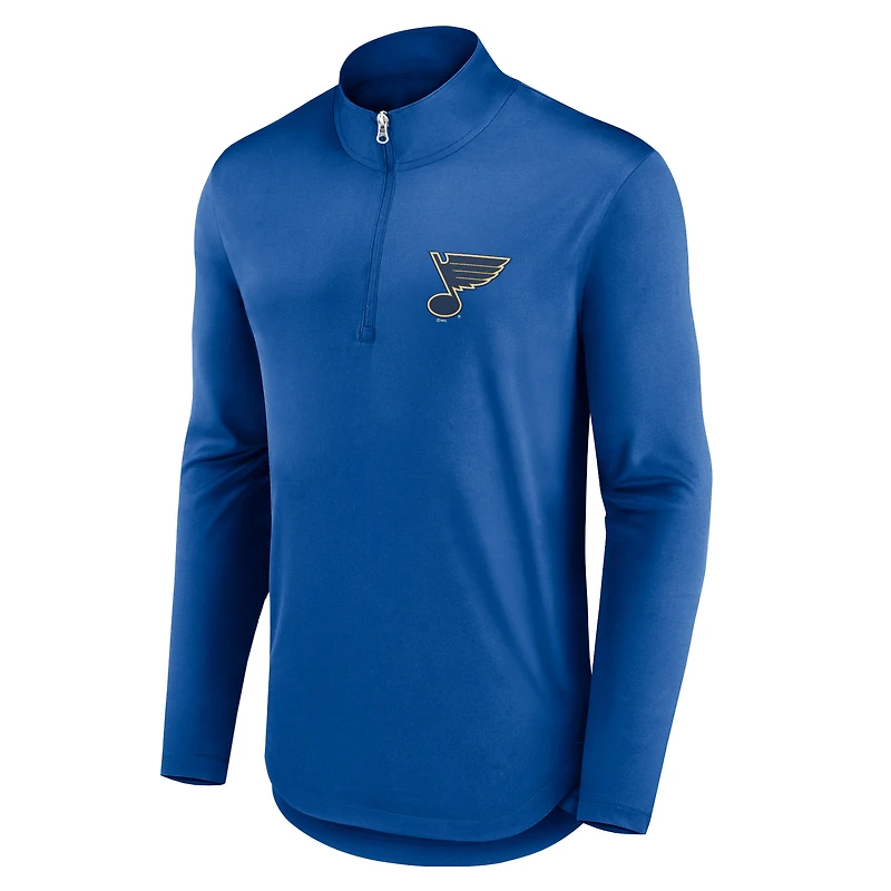 Men's Fanatics Blue St. Louis Blues Mock Neck Quarter-Zip Top