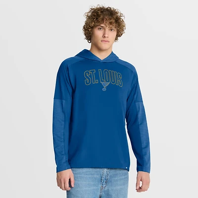 T-shirt à capuche manches longues Fanatics Blue St. Louis Blues Penalty Shot pour homme