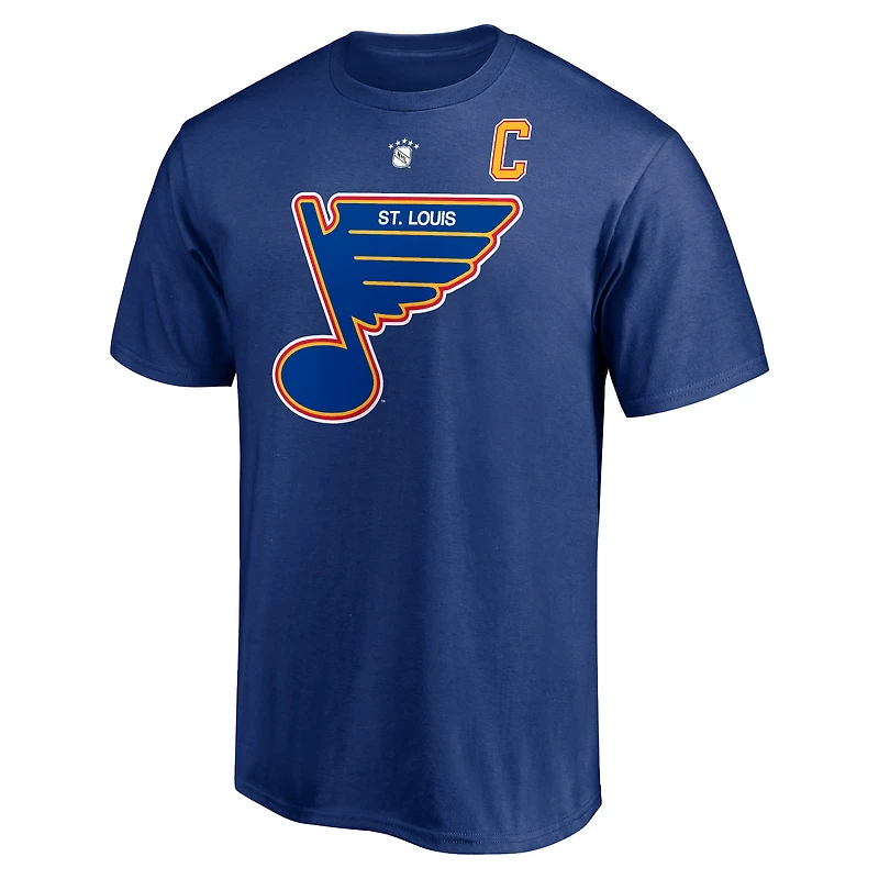 Men's Fanatics Brett Hull Blue St. Louis Blues Authentic Stack Retired Player Nickname & Number T-Shirt