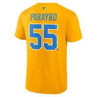 Men's Fanatics Colton Parayko Gold St. Louis Blues Special Edition 2.0 Name & Number T-Shirt