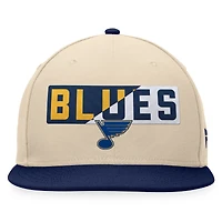 Men's Fanatics Cream/Navy St. Louis Blues Goalaso Snapback Hat