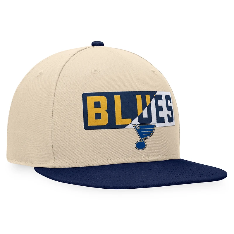Men's Fanatics Cream/Navy St. Louis Blues Goalaso Snapback Hat