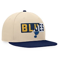 Men's Fanatics Cream/Navy St. Louis Blues Goalaso Snapback Hat