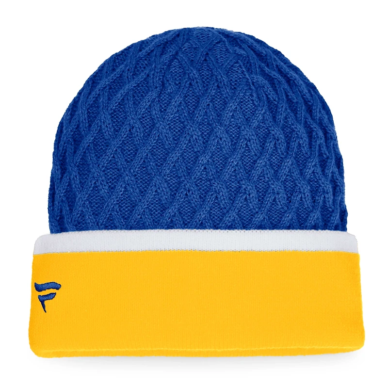 Men's Fanatics Gold/Blue St. Louis Blues Iconic Striped Cuffed Knit Hat