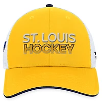 Casquette réglable Fanatics Gold St. Louis Blues Authentic Pro Rink Trucker pour hommes