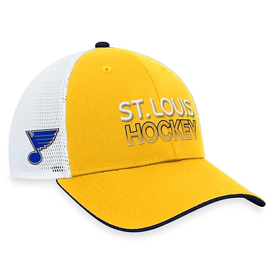 Casquette réglable Fanatics Gold St. Louis Blues Authentic Pro Rink Trucker pour hommes