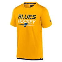 T-shirt Fanatics Gold Authentic Pro Tech pour homme des Blues de Saint-Louis