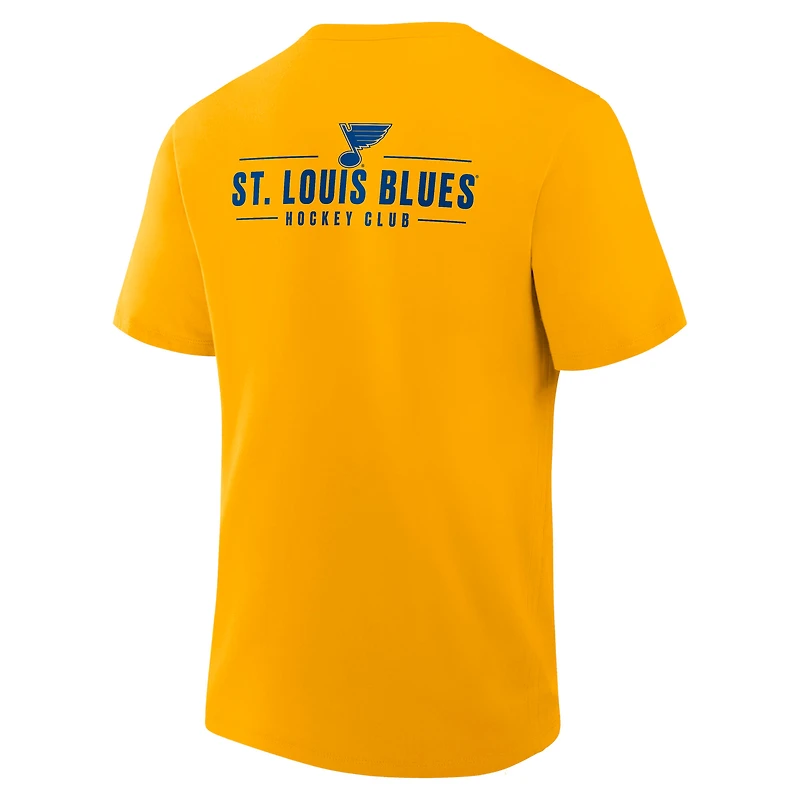 T-shirt Fanatics Gold pour homme des Blues de Saint-Louis Crash The Net Legacy