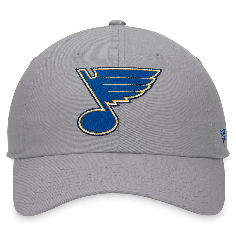 Casquette réglable Fanatics gris St. Louis Blues Extra Time pour hommes