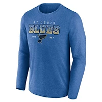 Men's Fanatics Heather Blue St. Louis Blues Long Sleeve T-Shirt