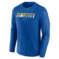 Men's Fanatics Heather Blue St. Louis Blues Transition Long Sleeve T-Shirt