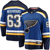 Fanatics pour hommes Jake Neighbours bleu St. Louis Blues Home Premier Breakaway Player - Maillot