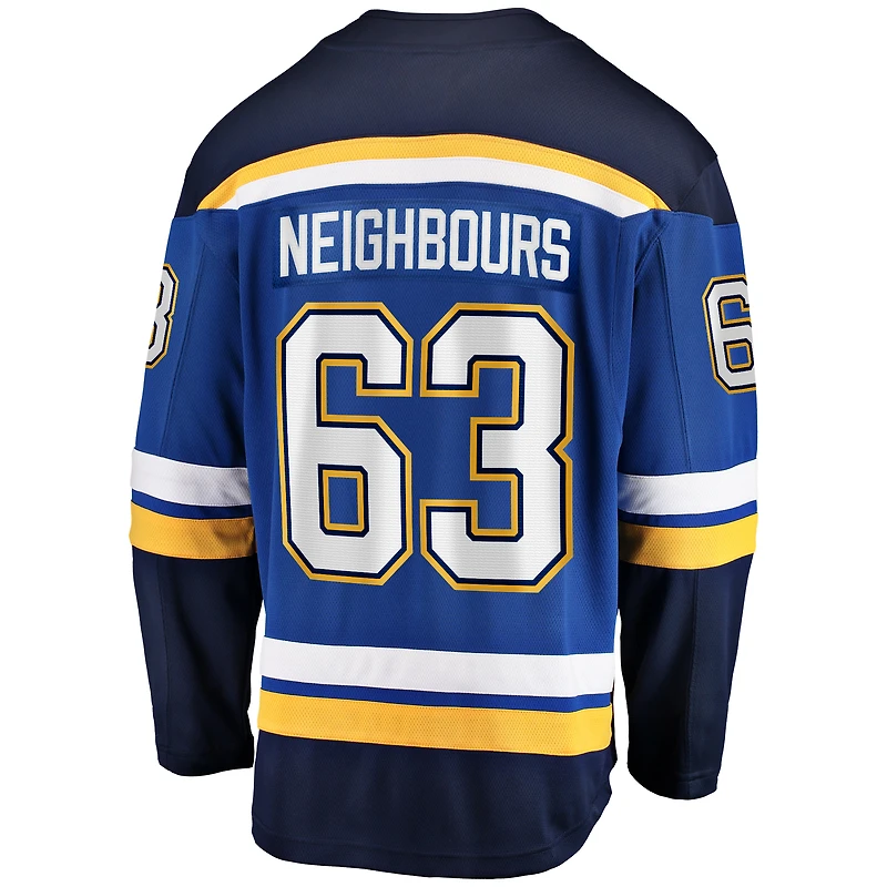 Men's Fanatics Jake Neighbours Blue St. Louis Blues Home Premier Breakaway Player Jersey