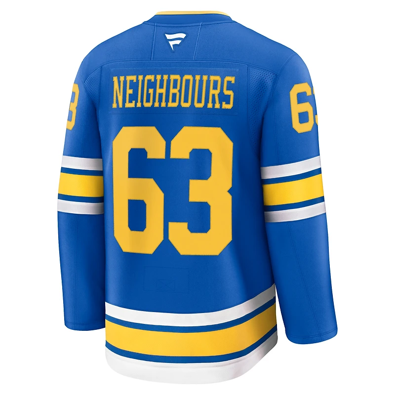 Men's Fanatics Jake Neighbours Blue St. Louis Blues Home Premium Jersey