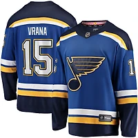 Maillot Fanatics Jakub Vrana pour hommes, bleu, St. Louis Blues Home Breakaway
