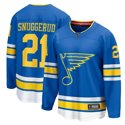 Men's Fanatics Jimmy Snuggerud Blue St. Louis Blues Home Breakaway Jersey