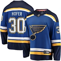 Men's Fanatics Joel Hofer Blue St. Louis Blues Home Premier Breakaway Player Jersey