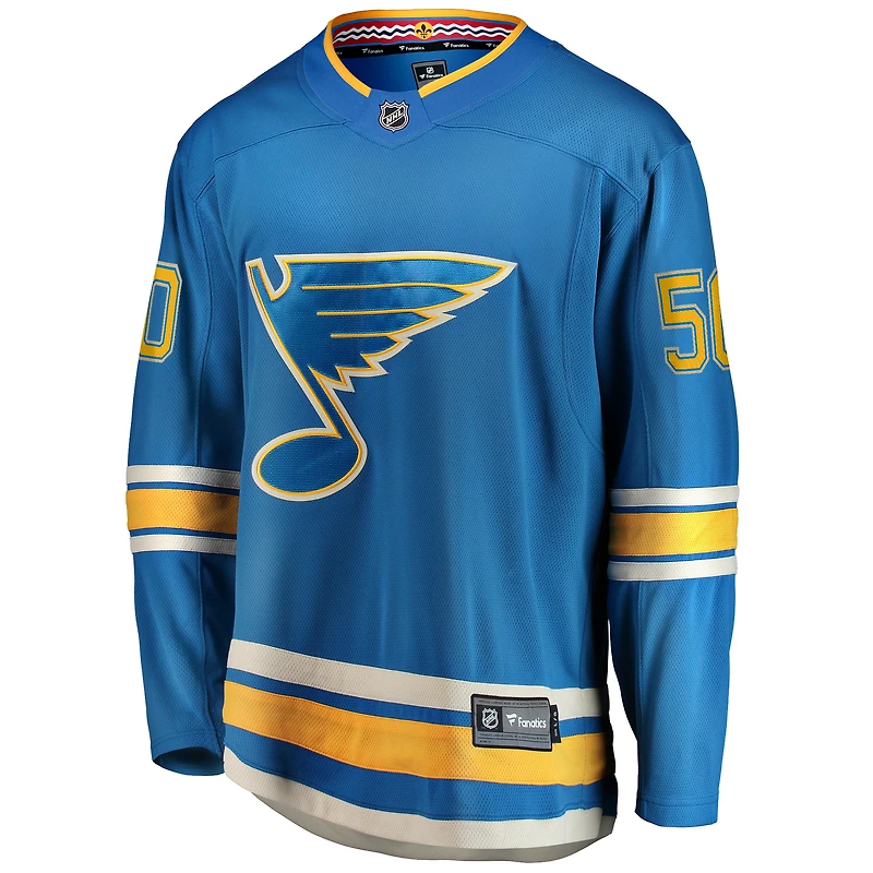 Men's Fanatics Jordan Binnington Blue St. Louis Blues  Breakaway Jersey