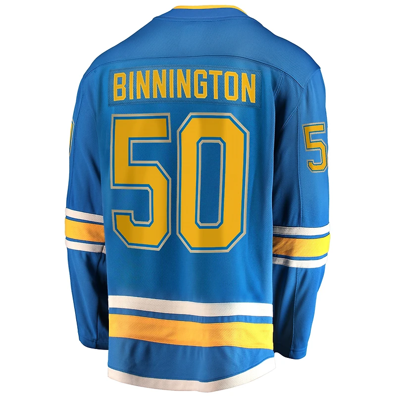 Men's Fanatics Jordan Binnington Blue St. Louis Blues  Breakaway Jersey