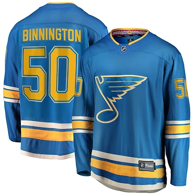 Men's Fanatics Jordan Binnington Blue St. Louis Blues  Breakaway Jersey