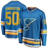 Men's Fanatics Jordan Binnington Blue St. Louis Blues  Breakaway Jersey