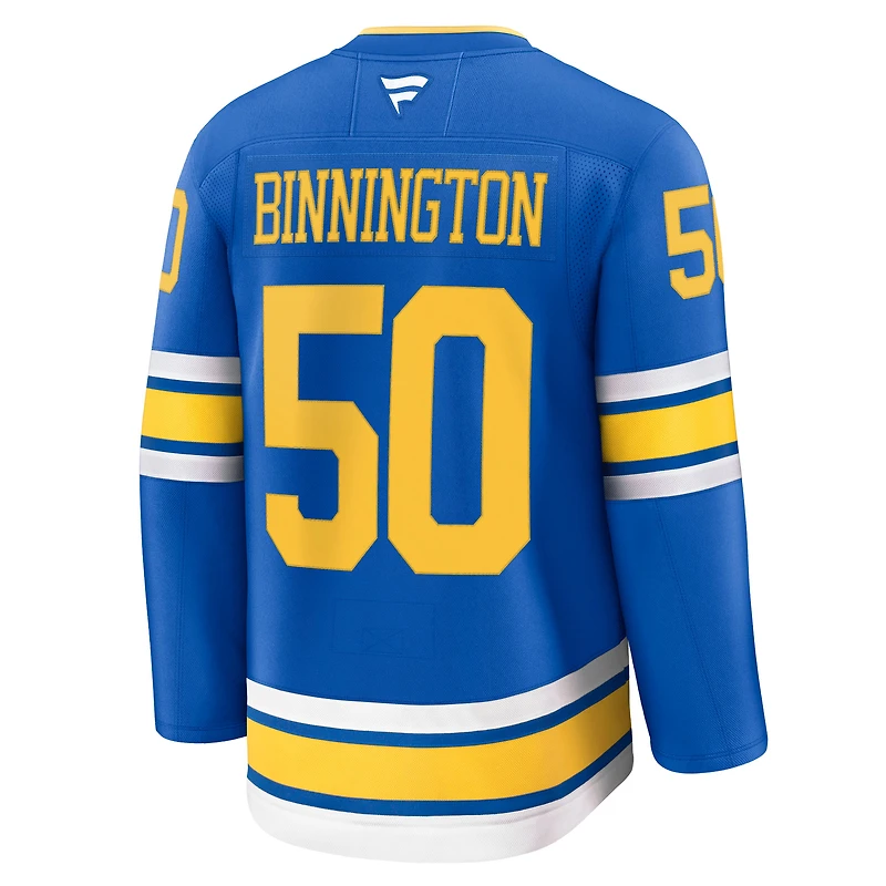 Maillot Jordan Binnington bleu domicile des Blues de Saint-Louis pour homme