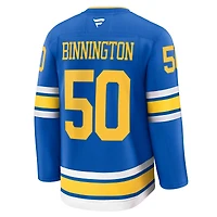 Maillot Jordan Binnington bleu domicile des Blues de Saint-Louis pour homme