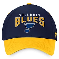 Casquette flexible 2 tons Fanatics pour hommes, bleu marine/or, St. Louis Blues Fundamental