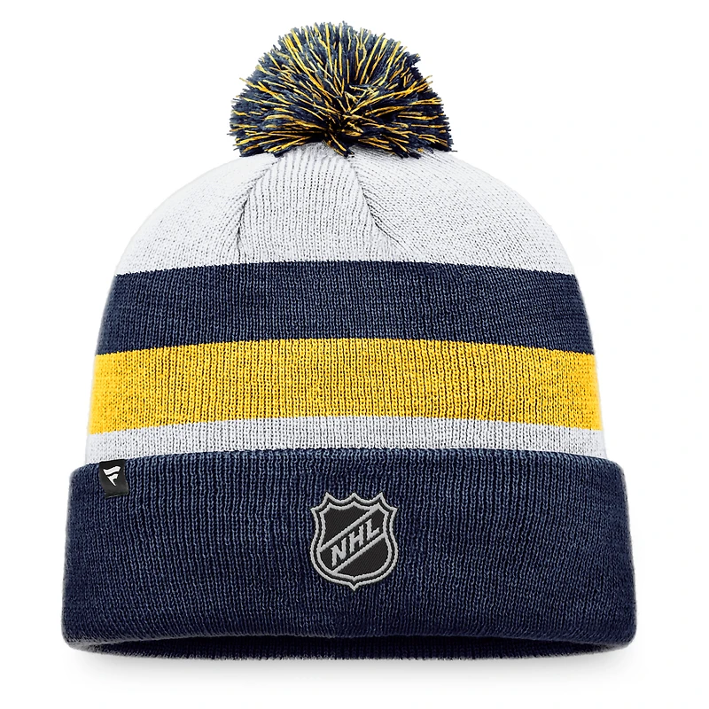 Men's Fanatics Navy/Gold St. Louis Blues Fundamental Cuffed Knit Hat with Pom