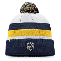 Men's Fanatics Navy/Gold St. Louis Blues Fundamental Cuffed Knit Hat with Pom
