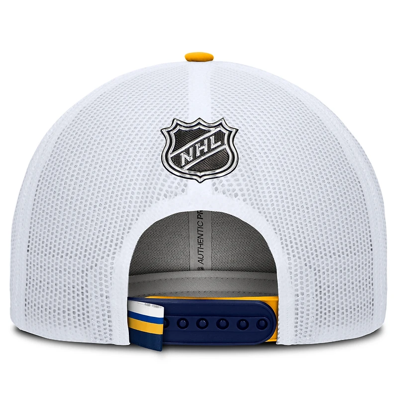 Casquette de camionneur authentique Pro Rink des Blues de St. Louis pour hommes Fanatics bleu marine/blanc