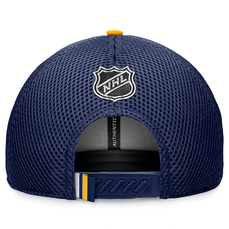Men's Fanatics Navy St. Louis Blues 2024 NHL Draft On Stage Trucker Adjustable Hat