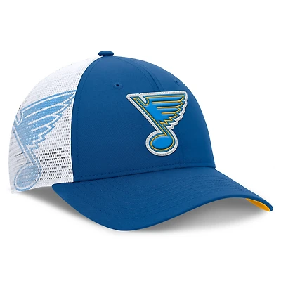 Casquette trucker ajustable Fanatics bleu marine St. Louis Blues Authentic Pro Home Ice pour homme