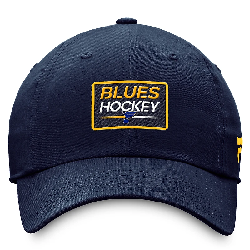 Casquette réglable Fanatics Navy St. Louis Blues Authentic Pro Prime pour hommes