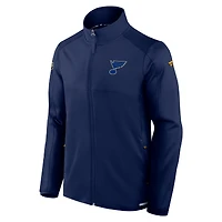 Veste polaire zippée intégrale Fanatics Navy Authentic Pro Rink des Blues de Saint-Louis pour homme