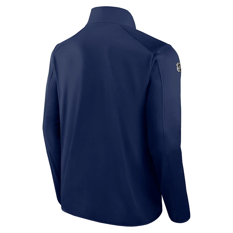 Veste polaire zippée intégrale Fanatics Navy Authentic Pro Rink des Blues de Saint-Louis pour homme