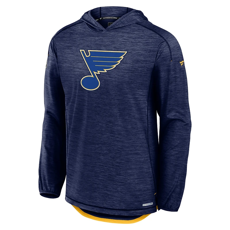 Men's Fanatics Navy St. Louis Blues Authentic Pro Rink Lightweight Pullover Hoodie