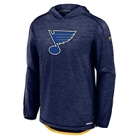 Men's Fanatics  Navy St. Louis Blues Authentic Pro Rink Lightweight Pullover Hoodie
