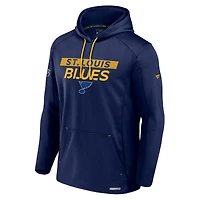 Sweat à capuche en polaire Fanatics bleu marine pour homme des Blues de Saint-Louis Pro Rink