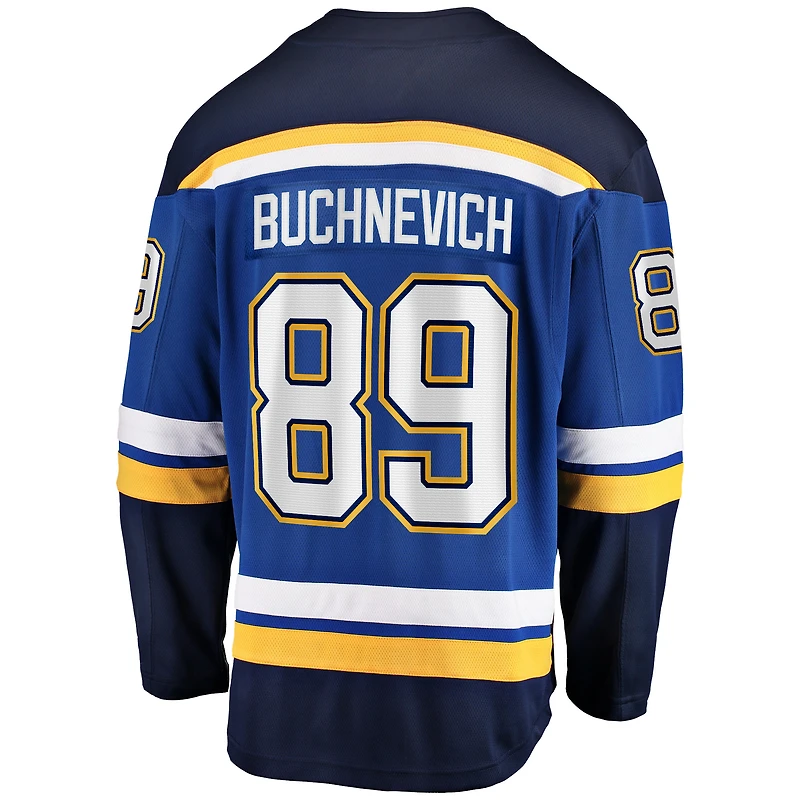 Maillot de joueur échappé à domicile Fanatics Pavel Buchnevich bleu des St. Louis Blues pour hommes