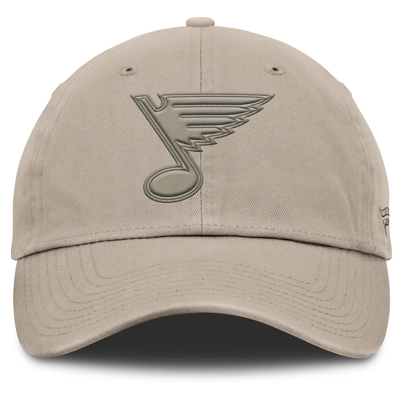 Casquette ajustable Fanatics Tan Authentic Pro Road des Blues de Saint-Louis pour homme
