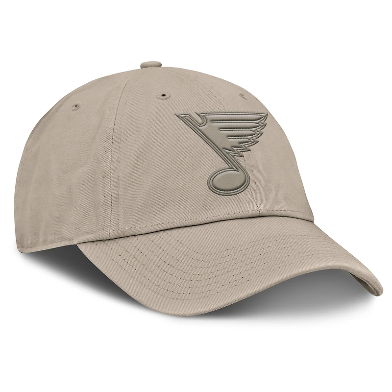 Casquette ajustable Fanatics Tan Authentic Pro Road des Blues de Saint-Louis pour homme