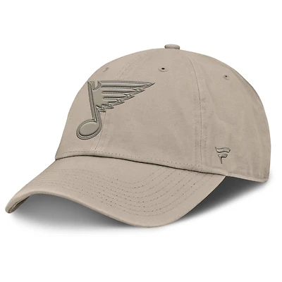 Casquette ajustable Fanatics Tan Authentic Pro Road des Blues de Saint-Louis pour homme