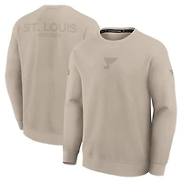 Men's Fanatics Tan St. Louis Blues Authentic Pro Road Tri-Blend Sweatshirt