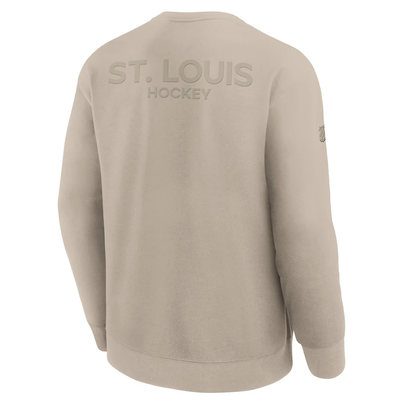 Men's Fanatics Tan St. Louis Blues Authentic Pro Road Tri-Blend Sweatshirt