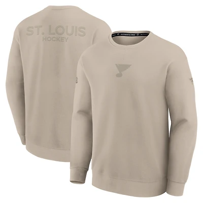 Men's Fanatics Tan St. Louis Blues Authentic Pro Road Tri-Blend Sweatshirt